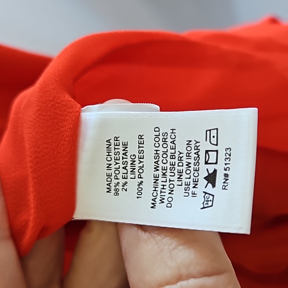 CeCe Candy Apple Red Ss dress w ruffle asymetrical front NWT - Picture 8 of 10